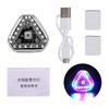 Solar Triangle LED Warning Light USB Rechargeable Vibration Sensor Car Safety Strobe 6 Modes