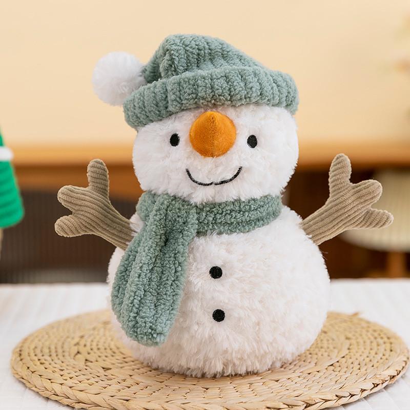 Toy Plush Stuffed Christmas Snowman Wearing It With Hat And Scarf Child Gift