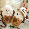 Tea Cup Dog Milk Tea Cup Cute Dog Doll Cross Shoulder Bag Doll Creative Simulation Bomei Plush Toy Girl Gift