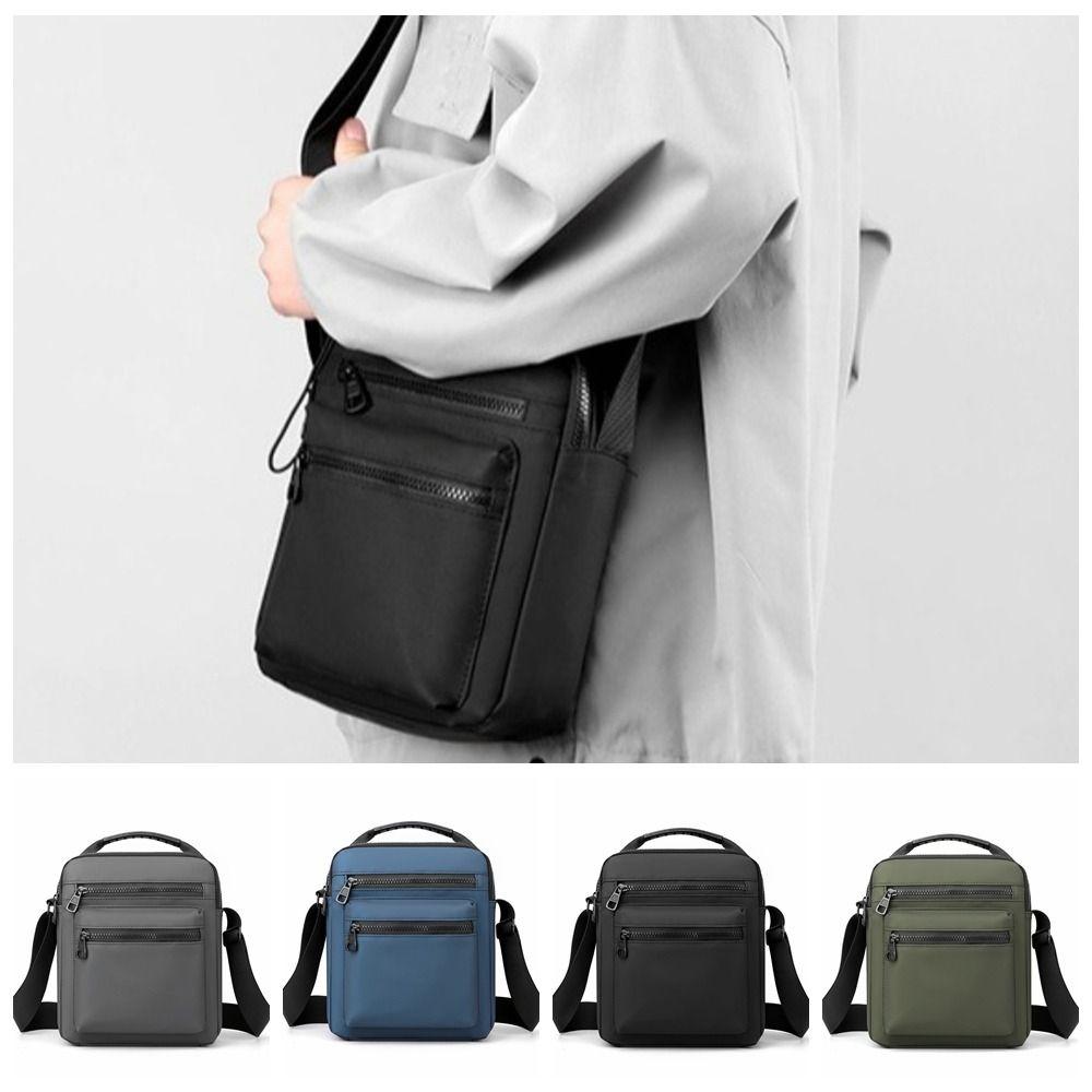 Multifunctional Nylon Shoulder Bag Korean Style Small Square Bag Simple Men Crossbody Bag Business