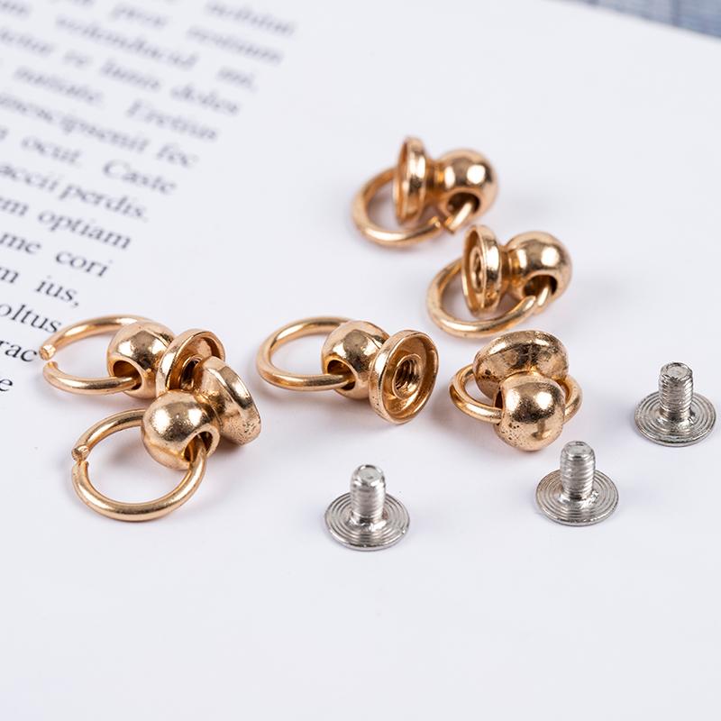 10Pcs 8Mm Metal Button O Ring Stud Screwback Craft Bag Phone Screw Nail Rivet