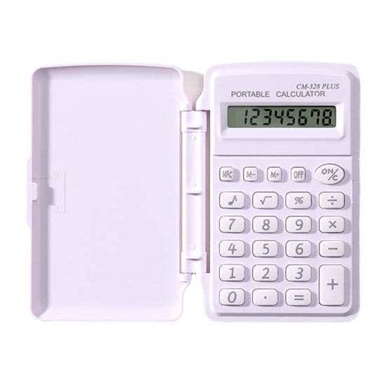 Mini Calculator Flip Cover 8 Digits Big Buttons Large LCD Display Battery Operated Portable Student Finance Desktop Calculator Office Supplies