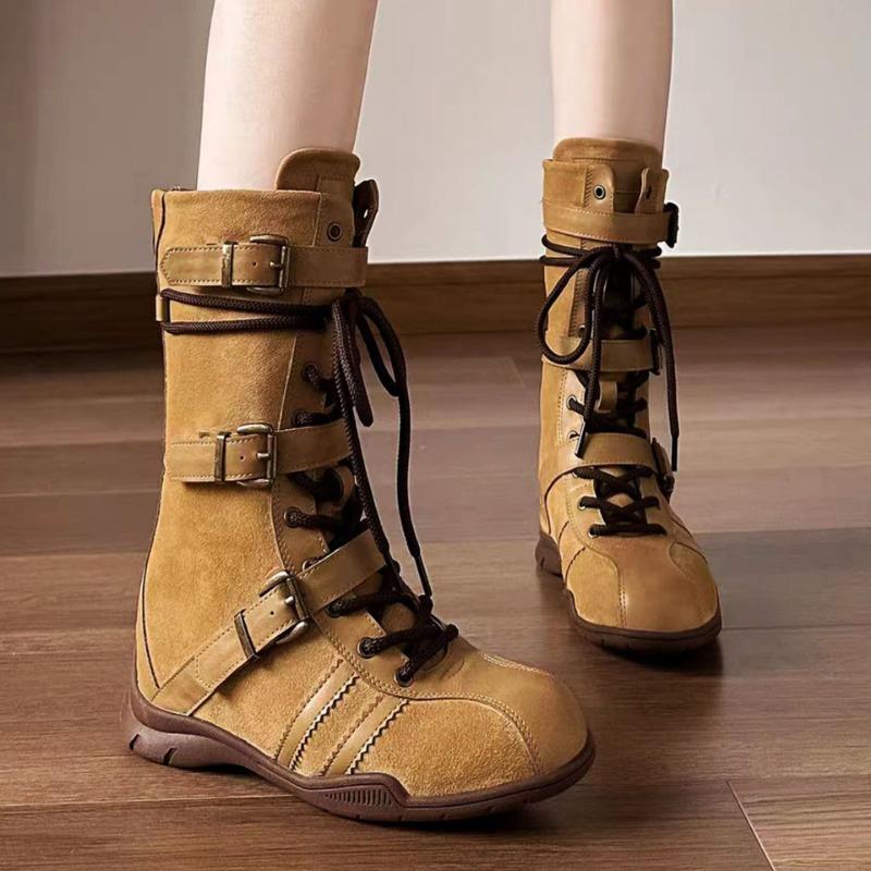 Inner Heightening Martin Boots Women's New Retro Wind Matte Leather Lace-up Rear Zipper, Comfortable In Autumn and Winter, Not Tired Feet