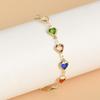 1Pc Exquisite Colorful Heart Bracelet for Women Charm Metal Chain Bracelets Party Birthday Jewelry Gift