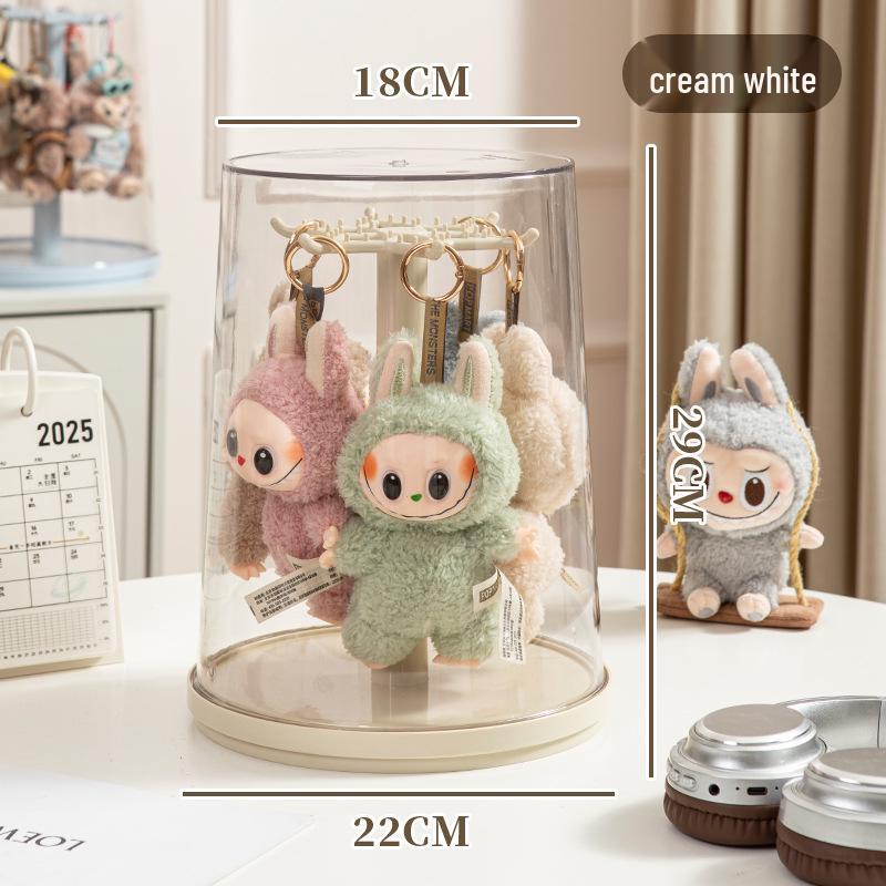 Rotating Labubu Plush Doll Display Box & Charm Stand