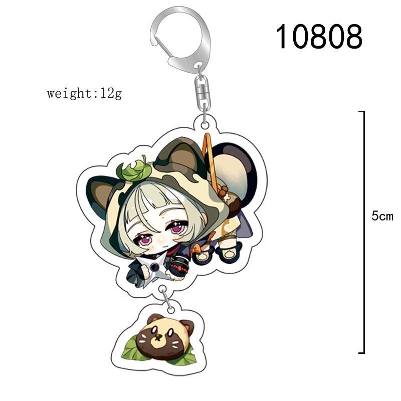 Cute Genshin Impact Acrylic Keychain Yoimiya Kazuha Kamisato Ayaka Rosaria Figures Pendant Keyring Ornament