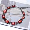Fashion Pop Red Glass Exaggerated Necklace Jewelry Gift Accessories Female Clavicle Chain