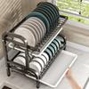 Flash Sales Dish Drying Rack, Dish Drying Organiser With Drainboard, Kitchen Accessories Modern Trendy Detachable Dish Draine