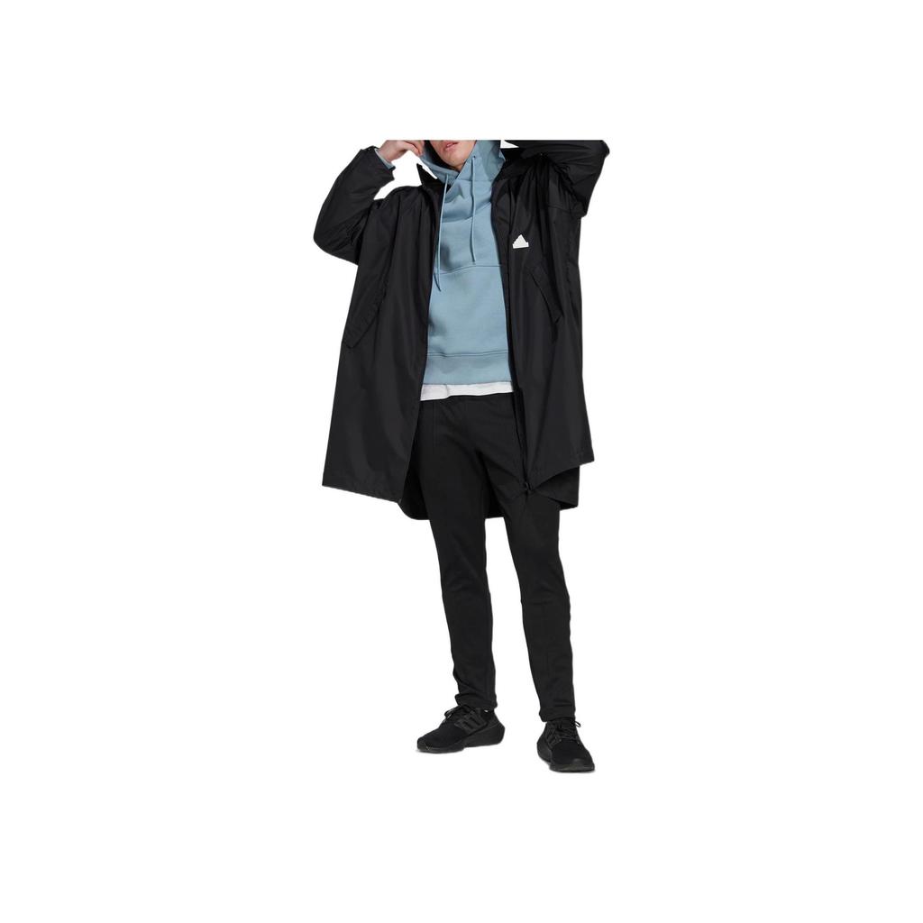 Adidas Logo Solid Hooded Jacket Men Outerwear Black HG2075