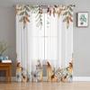 Thanksgiving Autumn Wild Flowers Voile Curtains For Bedroom Tulle Window Curtain For Living Room Sheer Curtains Blinds Drapes