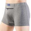 Men Underpants Plus Size High Elasticity Seamless Pocket Solid Color Soft Breathable Stretchy