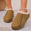 Winter Suede Thick Sole Warm Cotton-drag Fashionable New Round Head Sexy Comfortable Non-slip Casual Flat Slippers for Women