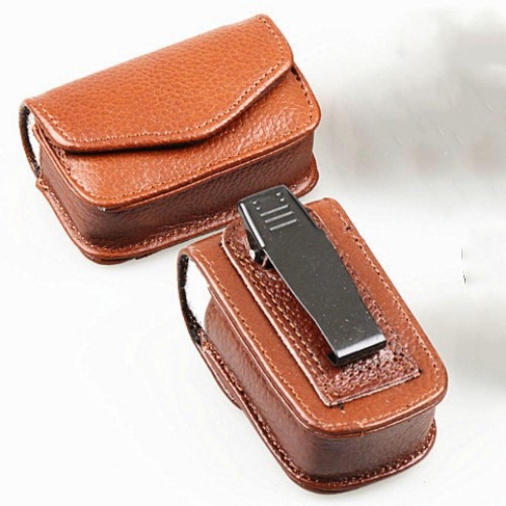 Portable Leather PU Glasses Case Belt Wearable Folding Glasses Storage Box