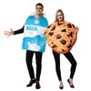 Couple Cookies and Milk Carton Box Costume Halloween Food Adult Men Women Cosplay Party Outfit