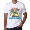 Men’s Vintage Tee Shirt Graphic T Shirt Summer Triangle Montpellier White