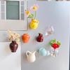 Mini Vase Stickers for Fridge Refrigerator Decoration Resin Crafts Stylish