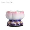 Chinese Creative Ceramic Relief Lotus Candlestick, Home Offering Butter Lamp for Buddha Lamp Base Feng Shui Buddhism