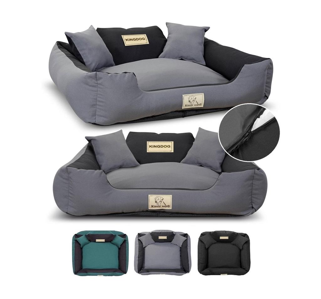 Dog Bed KINGDOG Durable Removable Cover M-XL, Anti-slip, 3 Colors! + 2 Free Pillows!