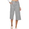 Women's Solid Color Cotton And Linen Fashionable Loose High Waist Cropped Casual Pants