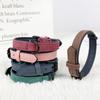 Cat Necklace Solid Color Adjustable Wear-resistant Fashion Pet Dogs Faux Leather Collar
