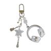 Trendy Headphone Shaped Keychain Bag Ornament Phone Lanyard Feature Star Music Notes for Students and Music Lovers