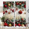 2pcs Set Christmas-Themed Curtains - Digital Print Rod Pocket Design Polyester  Perfect for Living Room Kitchen Bedroom Windows