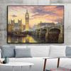 Europe Retro Landscape Christmas Snow Scene Canvas Painting Prints Paris London Posters Print for Living Room Home Decor No Frame