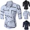 Men's Shirts Lapel Button Down Shirts Casual Designer Textured Printed Long Sleeve Tops Men's Clothing Social Shirts