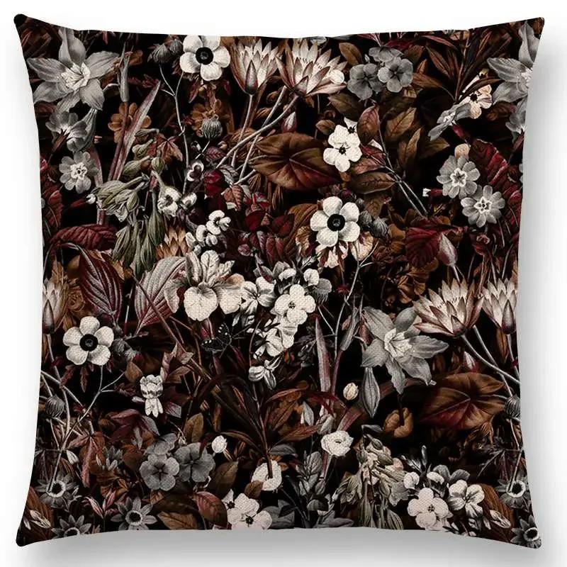 Latest Gorgeous Floral Night Forest Garden Print Throw Pillow Case Home Decor Cushion Covers / Cushion Cover Hogar