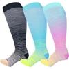 3 Pairs 2XL-7XL Plus Size Compression Men Socks 20-30 mmHg Wide Calf Extra Large Knee High Flight Socks for Circulation Support