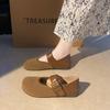 Women's Multi-color Mary Jane Shoes with Non Slip Soft Soles Woman Spring and Autumn Outdoor Frosted Leather Flats