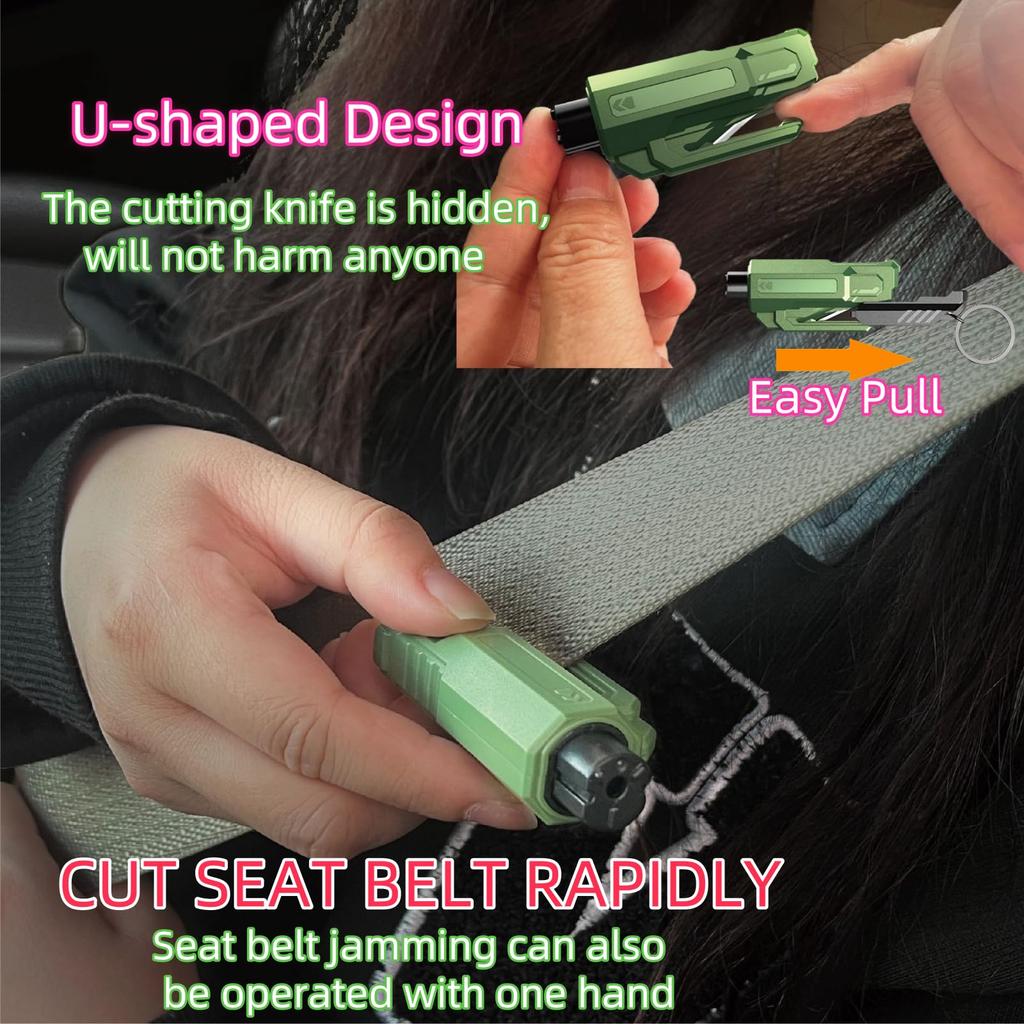 Window Breaker And Cutter Keychain,2 In 1 Car Safety Hammer Glass Break Under Water,Emergency Window Punch Escape Tool For Vehicle