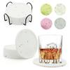 Silicone Coasters 10cm Round Candy Colored Grain Soft Rubber Coasters Thickened Coasters Cover Assembly Bracket Base