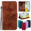 Lily Fower Embossed Flip Leather Case For Infinix Hot50i/Hot50/Smart 8/Zero 30 Kickstand Wallet Card Slots Cover for Infinix Note 30 30i 20i 20S