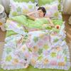 1/3Pc Korean Princess Ruffles Flowers Embroidery Summer Quilt Bedspread On The Bed Quilt Air-conditioning Blanket Bedding Set