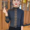 Autumn and Winter New Fashion Semi-turtleneck Solid Color Hot Diamond Bottoming Shirt Large Size Belly Cover Foreign Gas Shirt