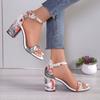 Fashion Woman’s Sandals 2025 New Summer Elegant Designer Sandal Female Fashion Comfortable Medium Block High Heels Women Shoes Plus Size