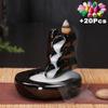 Free 20Pcs Incense Cones Creative Home Decor Backflow Stick Incense Burner Ceramic Censer Home Decoration Use In Home Teahouse