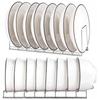 Multipurpose Plates Storage Rack Silver Bowls Plates Drainer Holder Dish Draining Rack  Kitchen