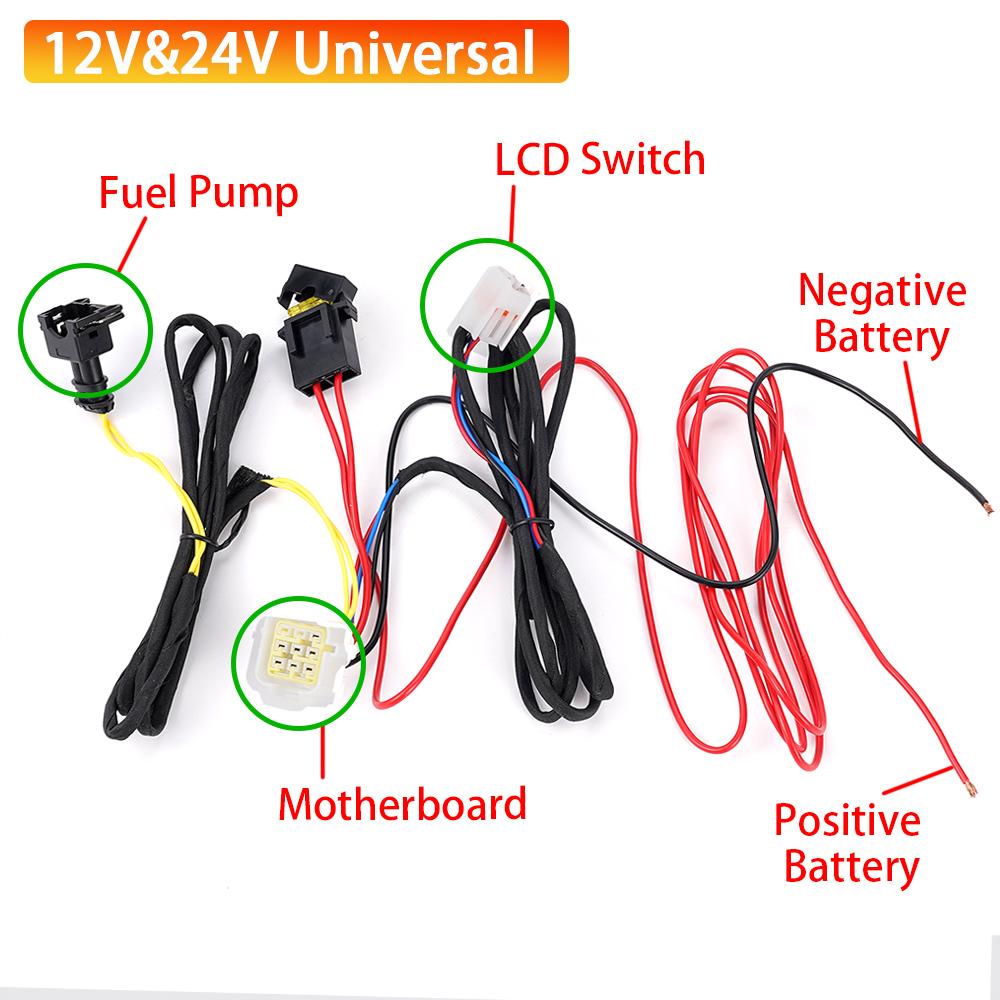 12V&24V Universal  Car Heater LCD Digital Switch Remote Control Main Wiring Harness Air Parking Heater For Car Truck Boat