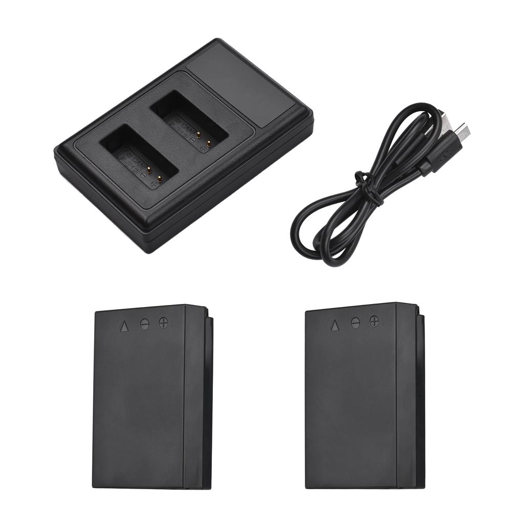Andoer LP-E12 USB Intelligent Charger & Battery Kit 1PCS Dual Channels Camera Battery Charger +