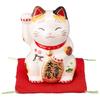 Yakushi Kiln, Colorful Painting, Wealth and Good Fortune, Maneki-neko, Right Hand Raised, Size 3, Approximately 9cm Tall, 7843