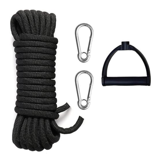 Water Skiing Rope with Handle Stainless Steel Carabiner Buckle 4m Nylon Tow Rope Sled Cart Pull Rope for Wakeboard Kneeboard Snowboard Equipment