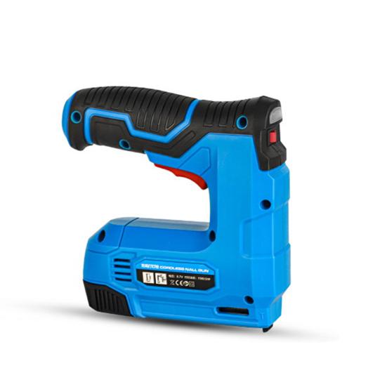 1 Set Electric Nailer 1500mAh High Precision Heat Dissipation Hole Rechargeable Non-slip Handle Straight Nail Stapler Carpentry Tool