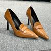 Shallow Solid Women Pumps Slip On Belt Buckle Stiletto High Heel Pointed Toe Pumps Fashion Casual 2025 New Arrivals Autumn Pumps