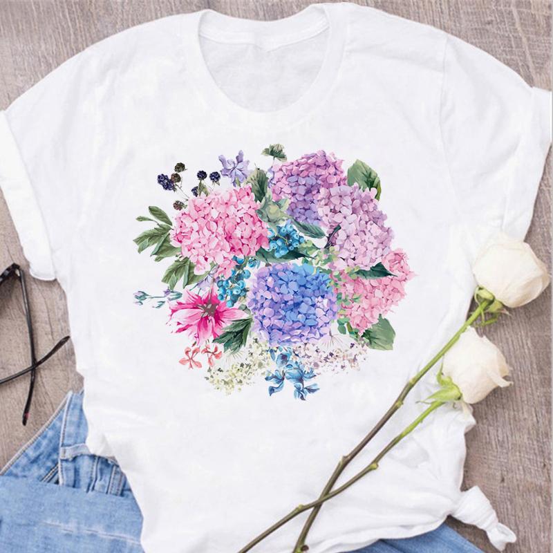 New Red Rose Print Women T Shirt Black T Shirt Harajuku Korean Style Graphic Tops Kawaii Female T-shirt Tops Women T Shirts