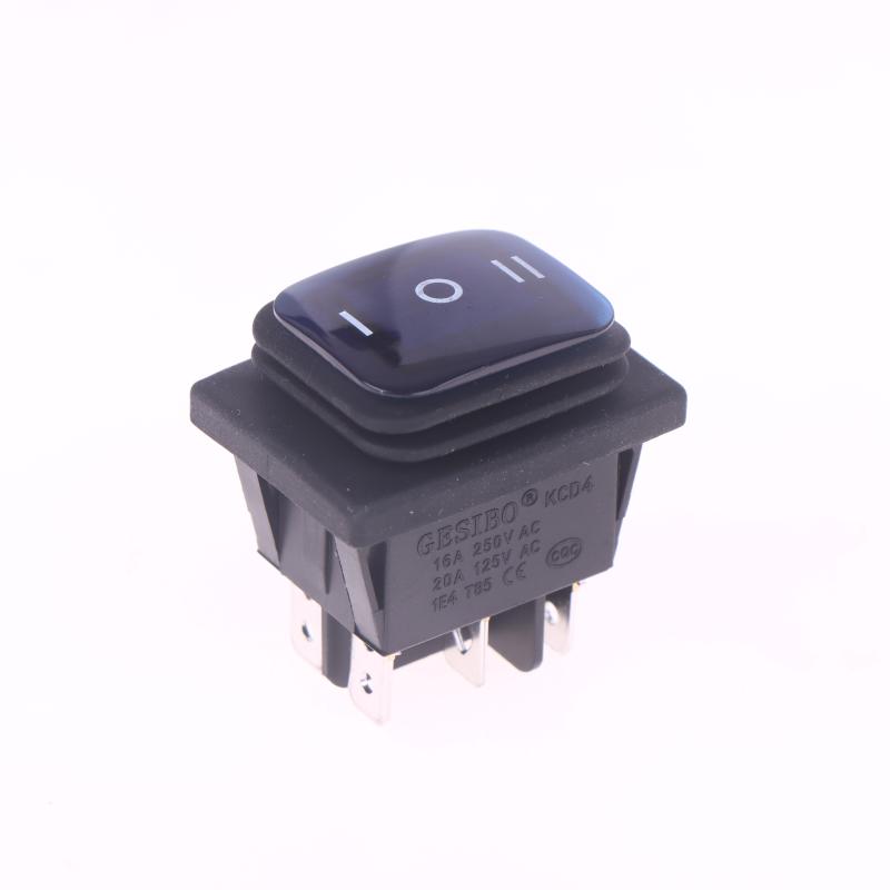 1 Piece T85 6Pin On Off On 12V 220V Red Green Blue Light Kcd4 Heavy Duty 16A 250Vac 30X22Mm Waterproof Rocker Push Switch