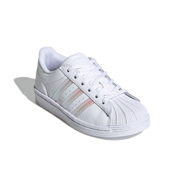 Adidas Originals Superstar C Comfortable Durable Low-Top Sneakers Kids Sneakers White Pink FW8282