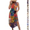 Women's Summer Casual U Neck Printed Sleeveless Dresses