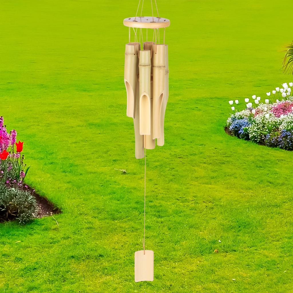 METERXITY Bamboo Wind Deep Wooden Wind Chimes for Indoor and Outdoor Wooden Wind Chimes 1-Pack Chimes, Melody, Sound, Decor/Porch/Garden, 31" [Wood